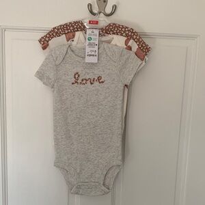 Carter's Gray Bodysuit with Love Print
